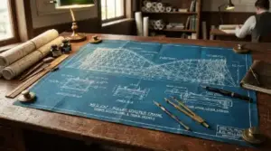 blueprint of wooden roller coaster